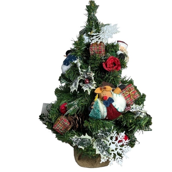 Christmas Tree Old World Vintage Hand Made Tabletop Vintage Decorated 21 inches - Picture 7 of 14